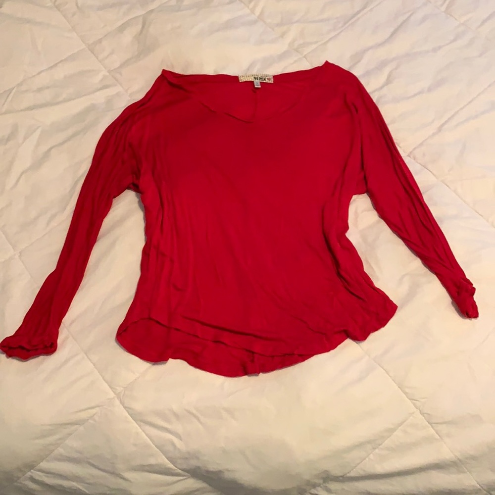 Red Quarter Length Tee